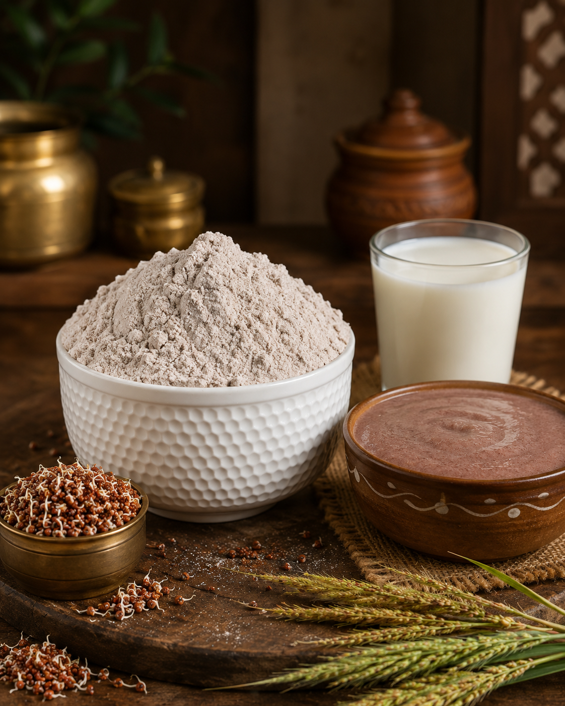 Sprouted Raagi Flour | Finger Millet Powder (No Preservatives, No Maida) | 100% Natural